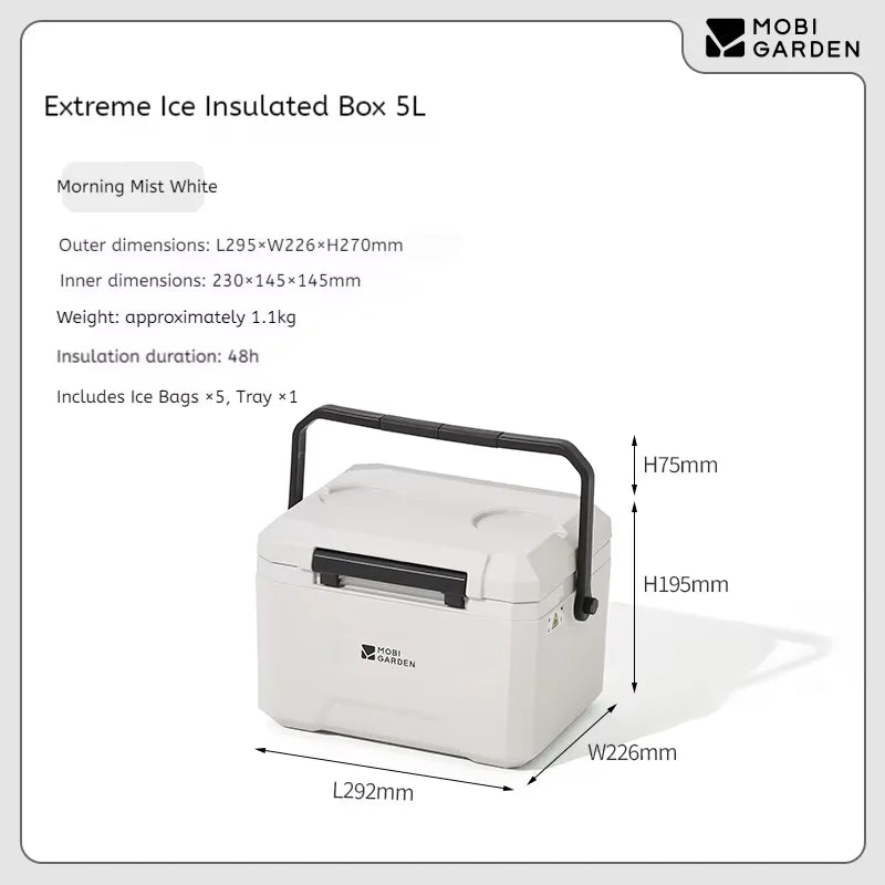 MOBI GARDEN Outdoor Portable Camping Picnic Cooler Food Grade PP Liner Outdoor Portable Mini Fridge Wear Resistant Shockproof