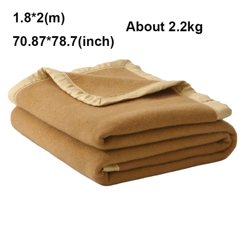 100% Wool Blankets 1.5*2/1.8*2/2*2.3m Fleece Blanket Sleeping Warm Comforter Blankets For Winter Adult Children Bedding Camping