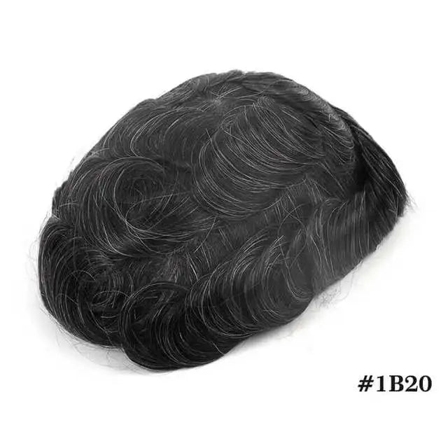 Men Toupee Capillary Prothesis Lace PU Indian Human Hair Wig for Man Australia Toupee Hairpiece Natural Hair System Durable Wigs