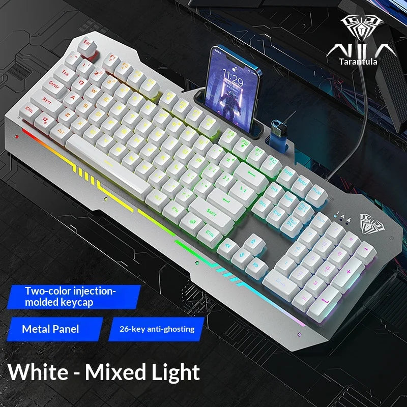 F3010 Mechanical Feel Wired Keyboard Ergonomic Design for Gaming Office Laptop Desktop Computer Home Adult