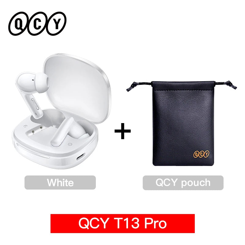 QCY T13 Pro HT23 Adaptive ANC Wireless Earbuds 13mm Drivers Powerful Bass 50dB Hybrid ANC Bluetooth 6.0 Earphones 6 Mics ENC 47H