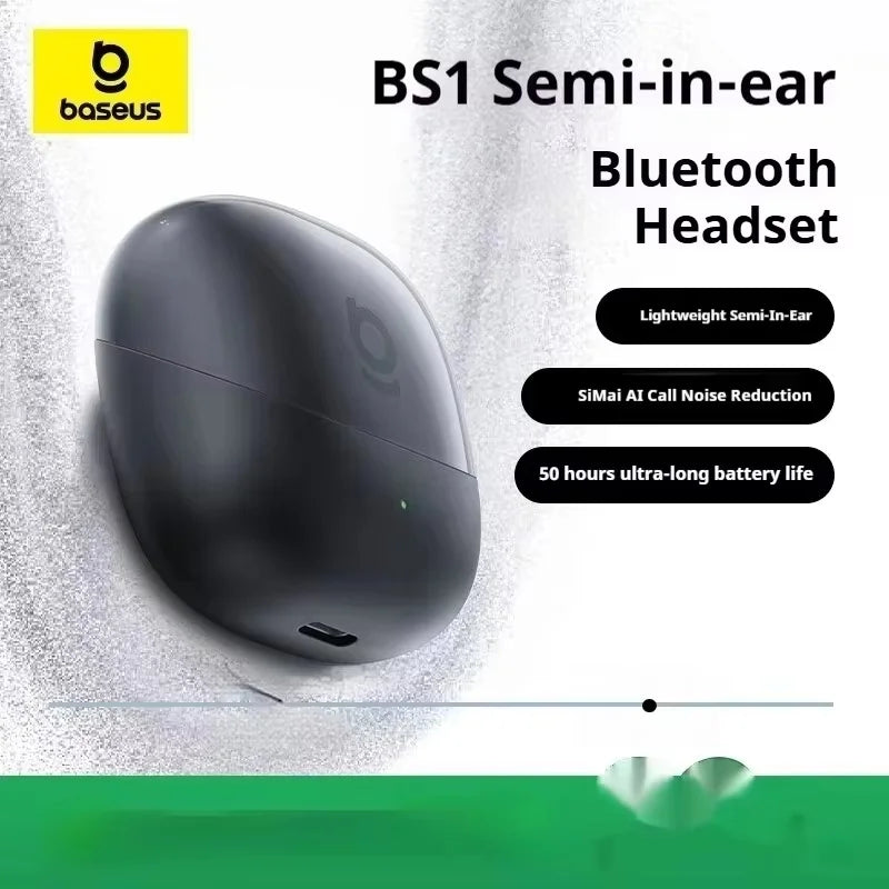 Baseus BS1 Wireless Bluetooth Earphone With 4Mics Noise Reduction Long Battery Life Lightweight Waterproof Sports Earbuds Custom
