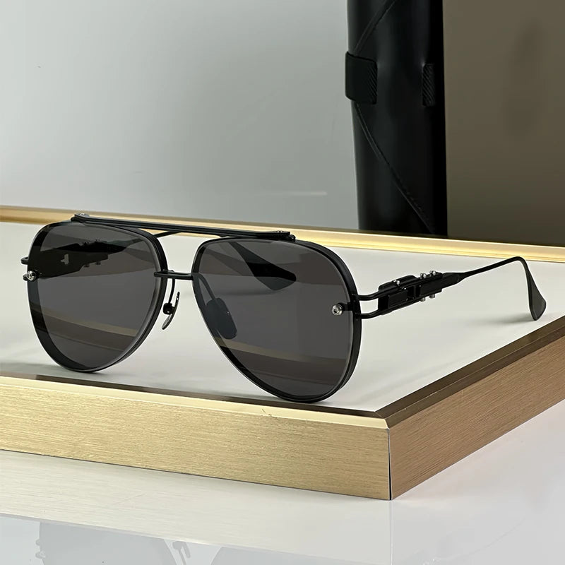 Ins America 281 Big Oversized Style Oval Uv400 Sunglasses Gradient Men and Women Alloy High Quality Punk Eyeglasses with Case