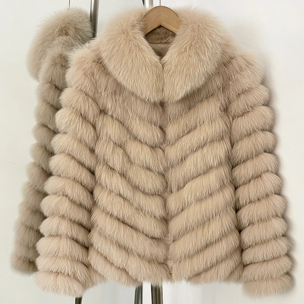 Reality Fur Coat Clothes for Women Real Fur Coat Winter Autumn Fox Fur Jacket Fashion Warm Long Sleeve Streetwear Lady New Style