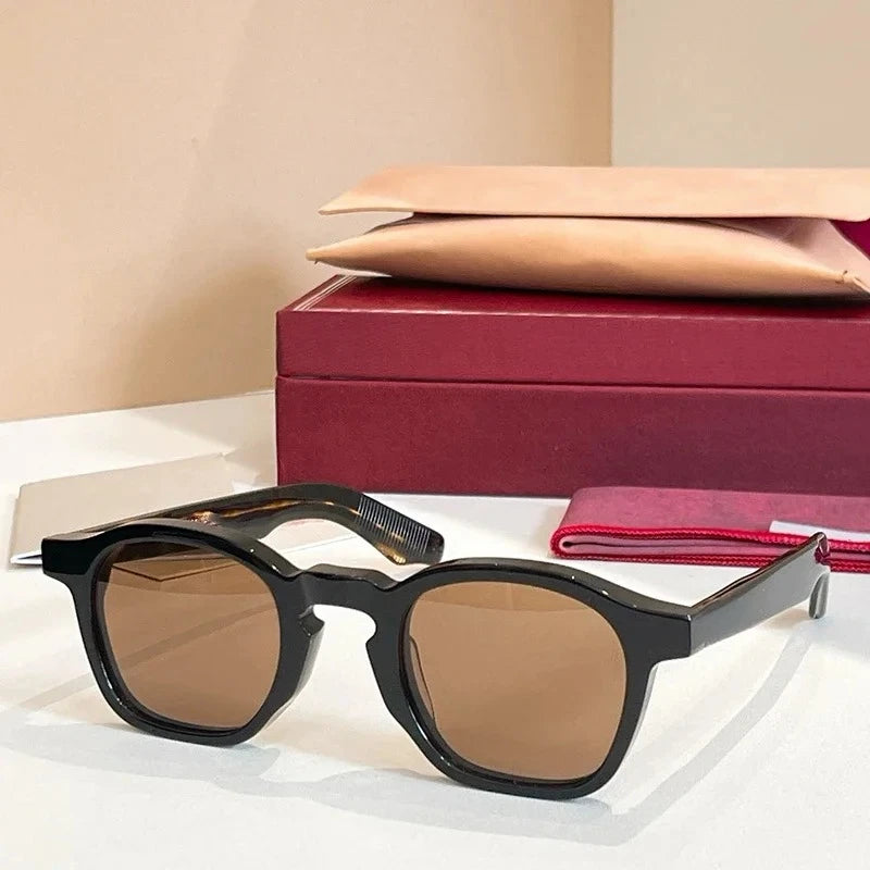 ZEPHIRIN Round Acetate Sunglasses for Men and Women High Quality Brand Designer Optical Prescription UV400 Retro Eyeglasses