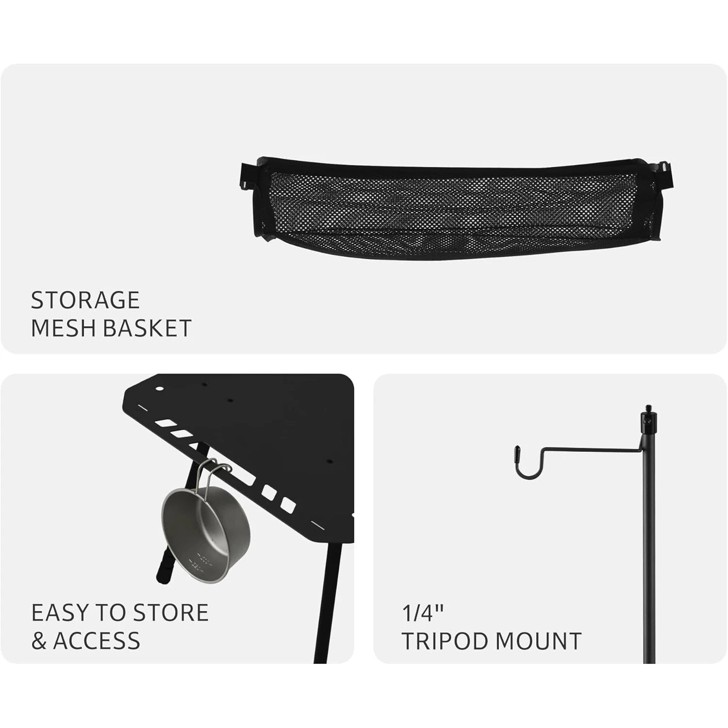 Naturehike H02 IGT Table Camping Multifunctional Tactical Table Height Adjustable Desk Kitchen Folding Table BBQ Picnic