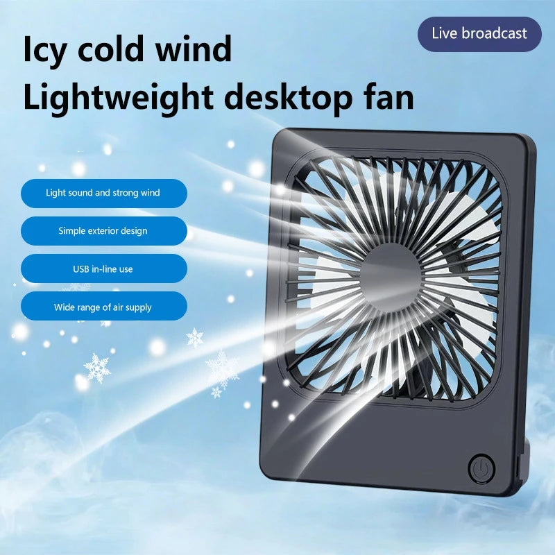Lenovo Ultra Thin Rechargeable Desktop Fan 3 Speed Portable Mini Table Cooling Fan Type-C Charging for Office Bedroom Travel