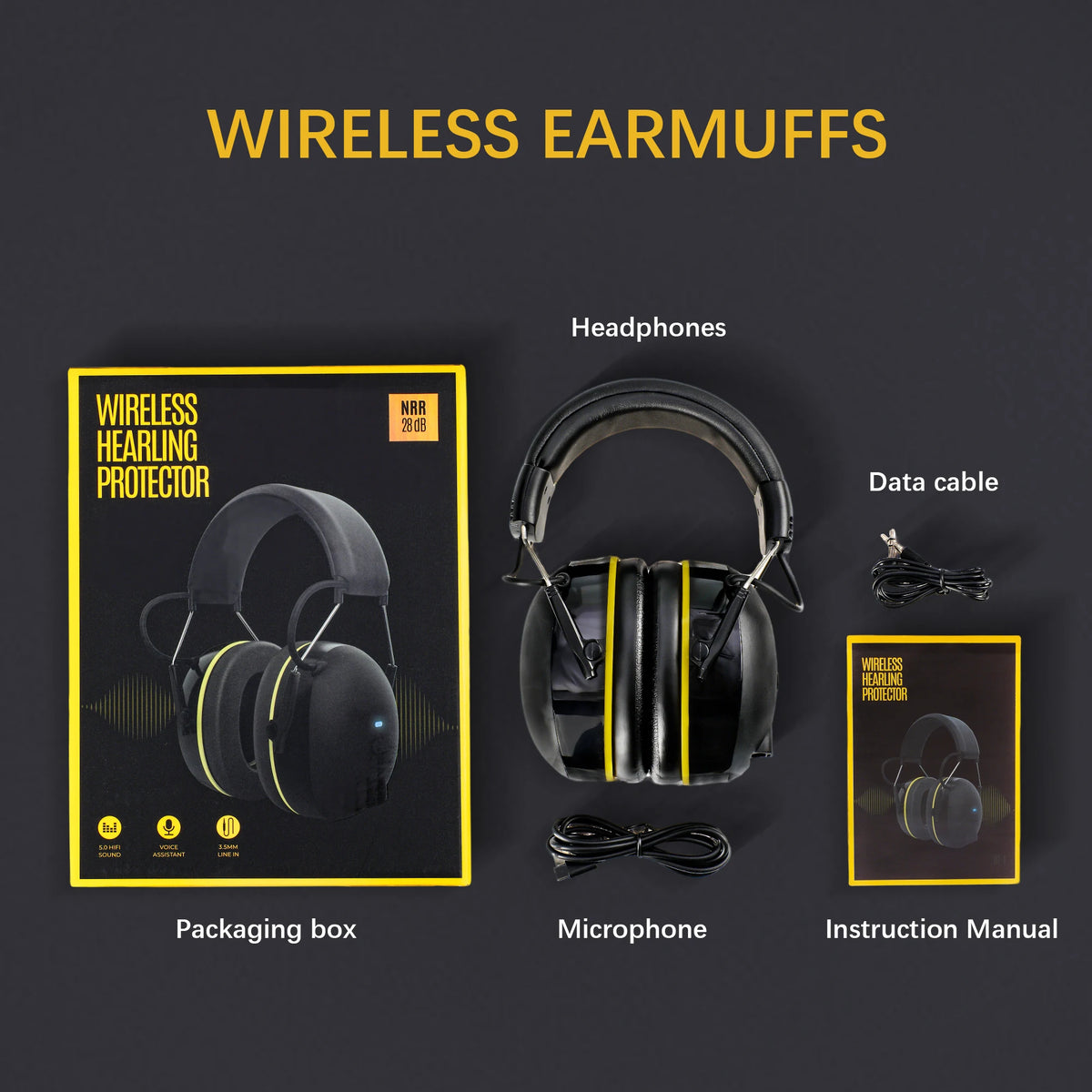 BT1 Bluetooth 5.4 Shooting Ear Protection Earmuff, Active Noise Canceling, Hearing Protection for Workshop,Mowing,Shooting