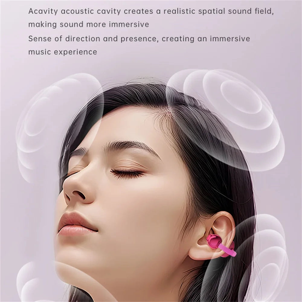 Sports Ear Clip Wireless BlueTooth Earphones Women Headset Handbag Headphone HD Call Music Noise Reduction Lady Earphones