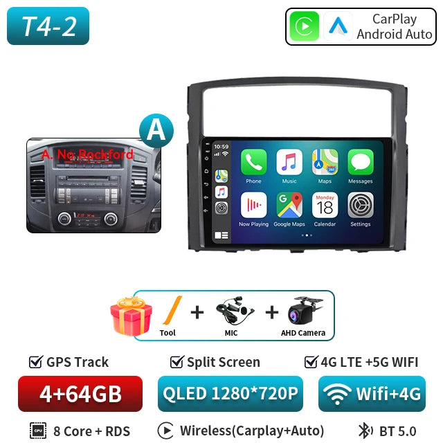 For Mitsubishi Pajero 4 2006-2014 Android Car Radio Automotive Multimedia Player GPS Navigation Carplay Touch Screen Auto Stereo