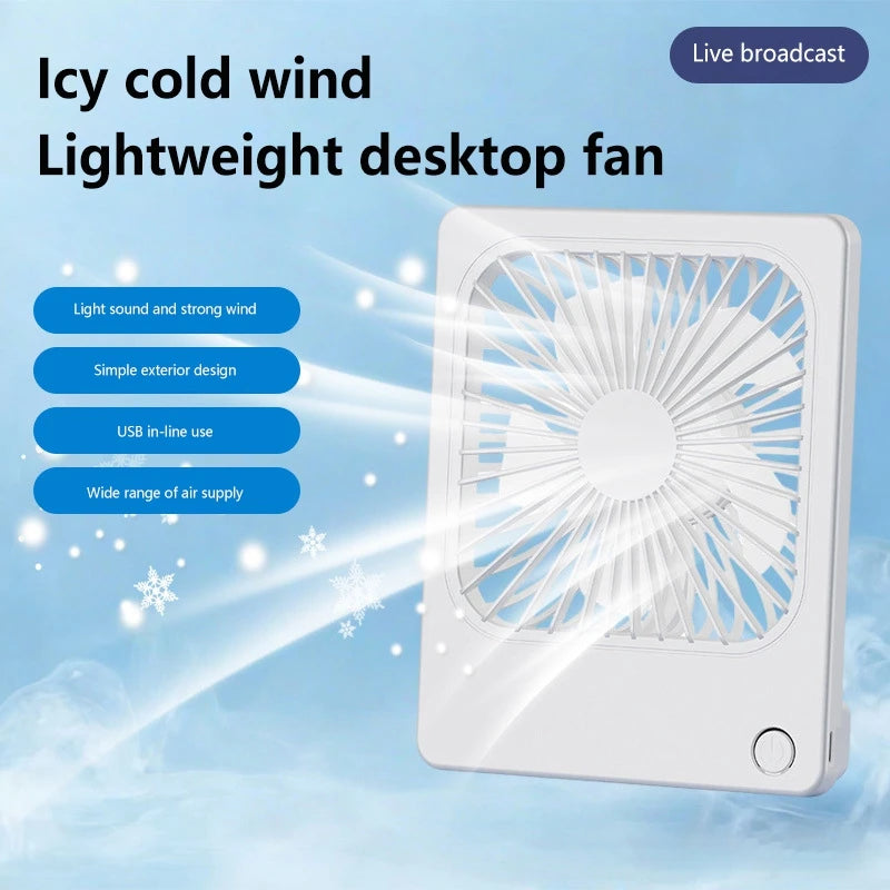 Lenovo Ultra Thin Rechargeable Desktop Fan 3 Speed Portable Mini Table Cooling Fan Type-C Charging for Office Bedroom Travel