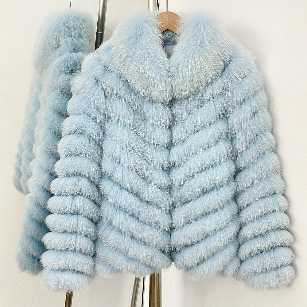 Reality Fur Coat Clothes for Women Real Fur Coat Winter Autumn Fox Fur Jacket Fashion Warm Long Sleeve Streetwear Lady New Style
