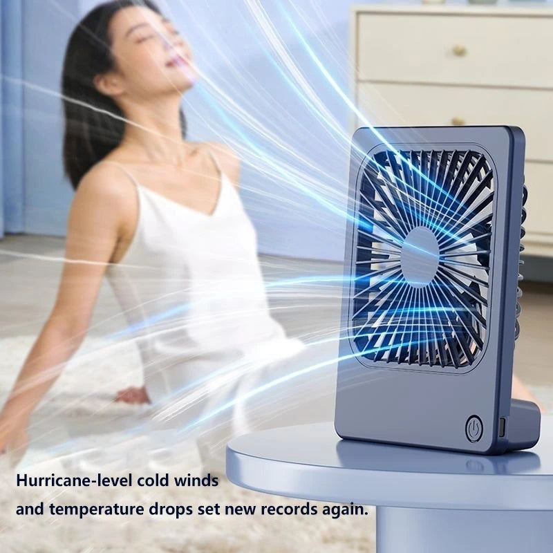 Lenovo Ultra Thin Rechargeable Desktop Fan 3 Speed Portable Mini Table Cooling Fan Type-C Charging for Office Bedroom Travel
