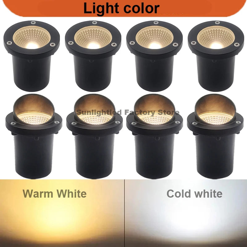 LED Underground Lamp Waterproof In-Ground Light Buried Light Landscape Lighting for Path Deck Garden Outdoor Lamp 12V 220V