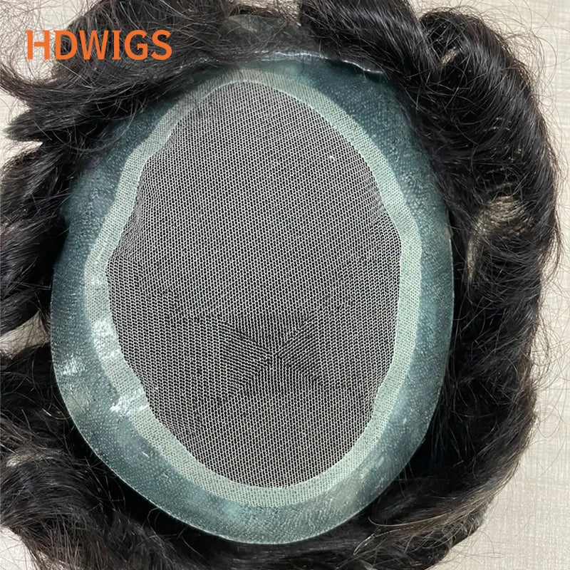 Men Toupee Capillary Prothesis Lace PU Indian Human Hair Wig for Man Australia Toupee Hairpiece Natural Hair System Durable Wigs