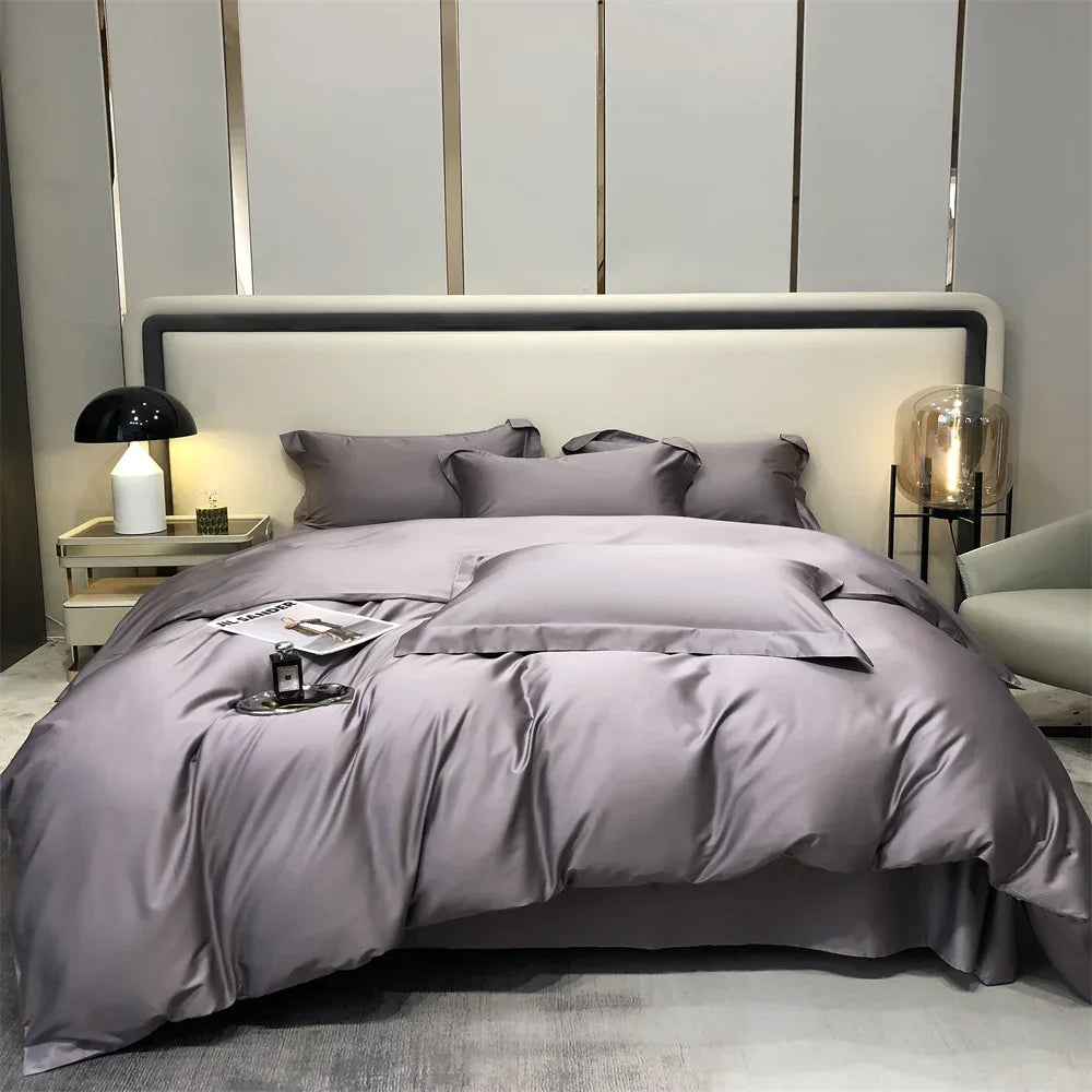 Svetanya Pure Egyptian Cotton Bedding Sets Bed Linens Solid Color Sheet Pillowcase Duvet Cover Queen King Underwear