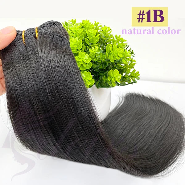 ADEIRS Straight Human Hair Weft Bundles European Remy Natural Human Hair Extension 14"-24" Can Curly Double Hair Weaves Blonde