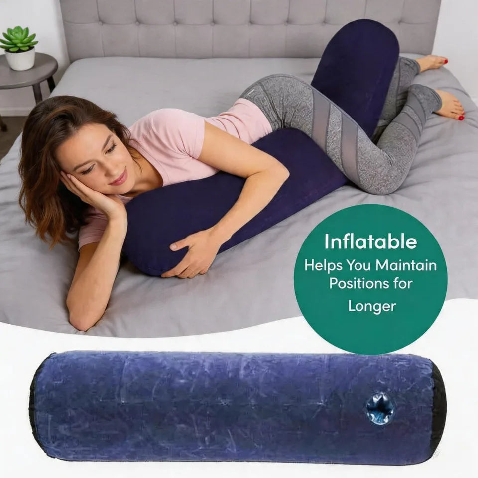 Female Pillow Hugs 86cm Long Round Inflatable Bolster Roll Wedge Cushion For Back Neck And Spine Relief During Sleep Washable