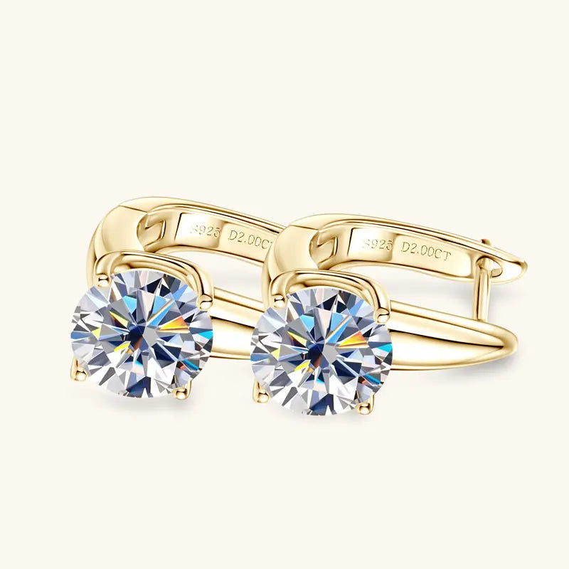 Anziw 2.0CT 8mm D Color Moissanite U Shape Hoop Earrings for Women 925 Silver Solitaire Lab Diamond Sparking Jewelry 2025 Trend