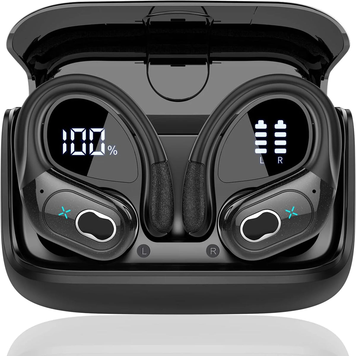 Bluetooth 6.0 Headphones HD65 Wireless Earbuds 75hrs Sport Bluetooth Earphone with Noise Cancelling Mic IPX7 Waterproof Headsets