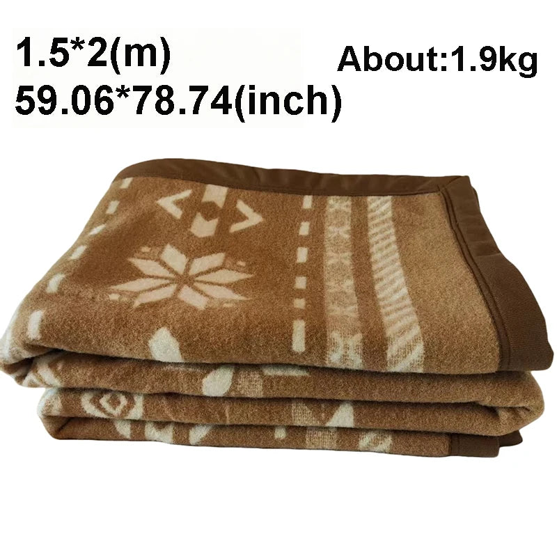100% Wool Blanket 70% Cashmere 30% Wool Blankets Thicken Double Warm Comforter Camping Dormitory Sofa Hotel Bedding 1.5/1.8*2m