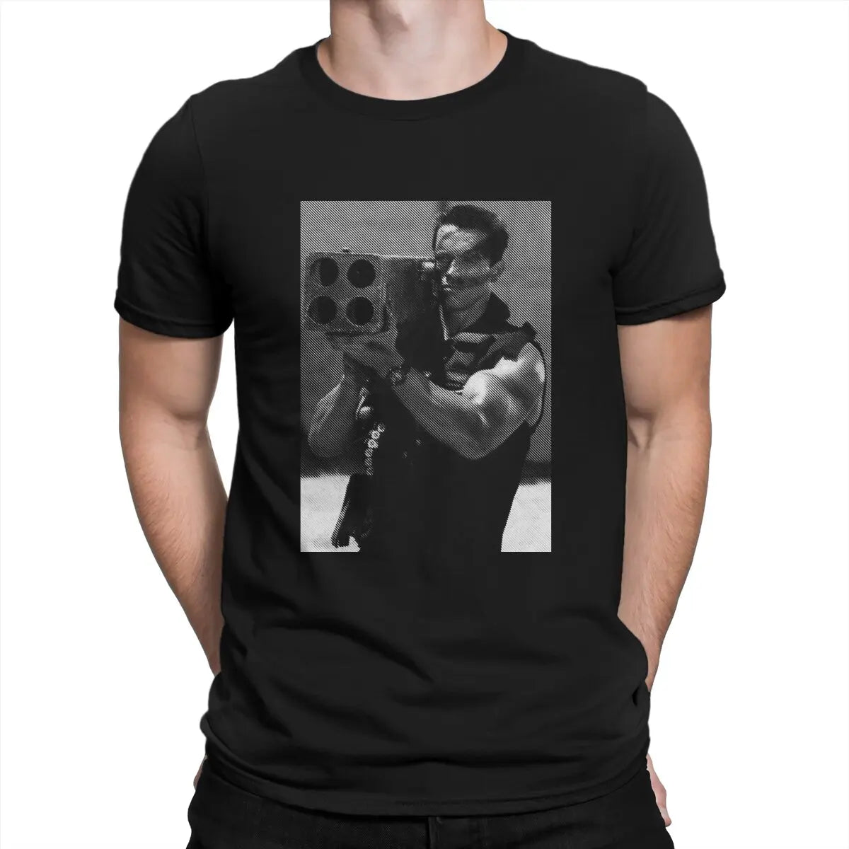 Men T-Shirts commando Novelty Pure Cotton Tees Short Sleeve Arnold Schwarzenegger T Shirt Round Neck Clothing Birthday Present