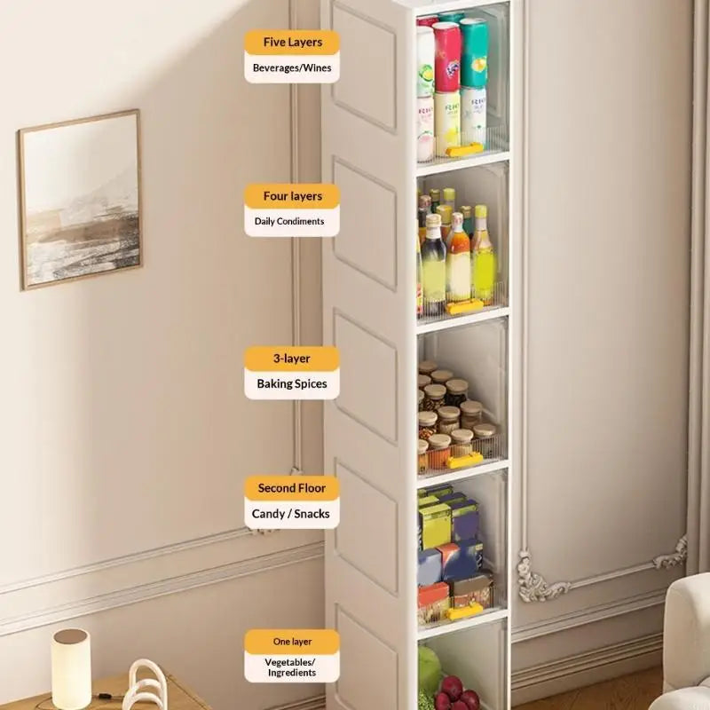 Clear Door Storage Cabinet 5 Modifiable Shelves Removable Disks Impermeable Easy Access Organization Solution 87HA