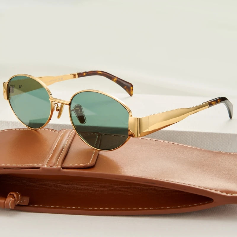 Hot Sale Women Round Sunglasses Brand Designer Metal Frame Shades Eyeware Girls Vintage Fashion Ladies Traveling Sun Glasses