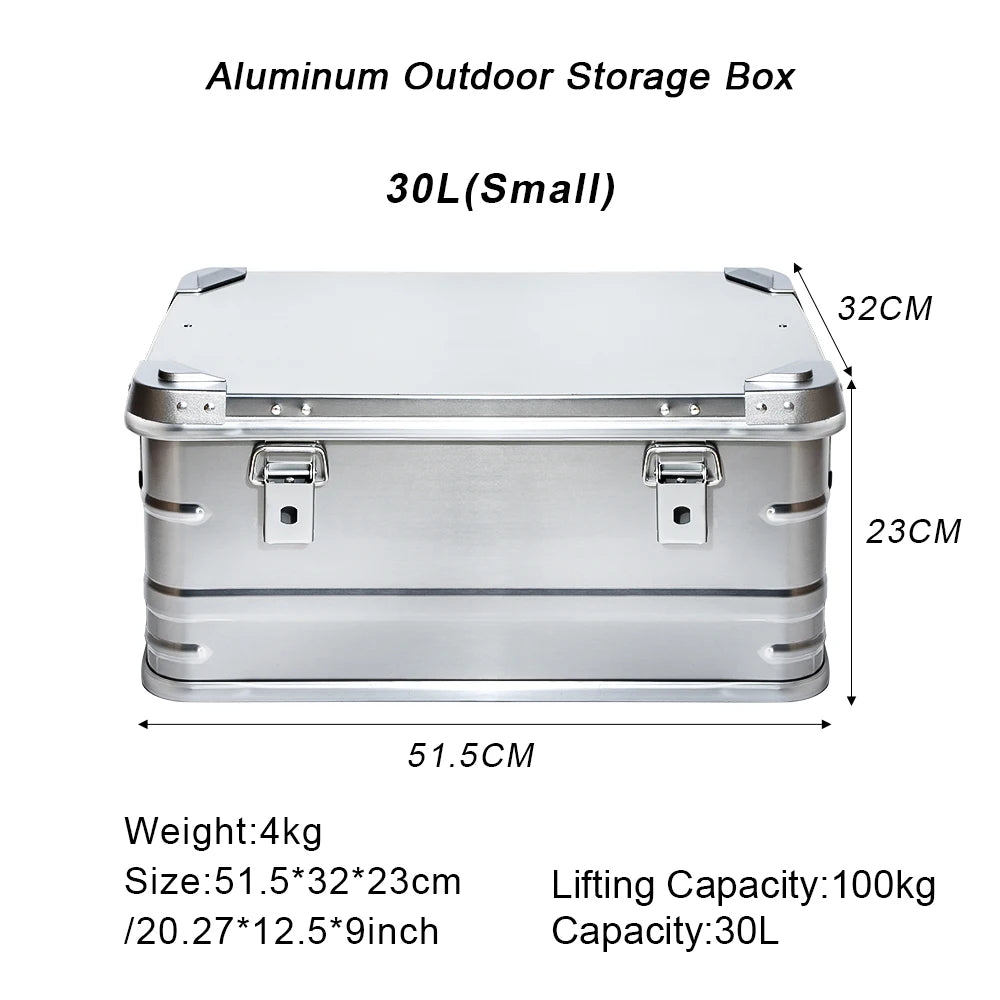 DOTWISE Outdoor Storage Box 30-80L Large Capacity Aluminum Alloy Box For Camping Picnics Travel Home Storage Organization