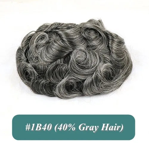 Full Skin 26mm Natural Curly Hair Toupee for Men Machine Injected Cheap Curly Hair Capillary Prosthesis Hair Replacement Wig