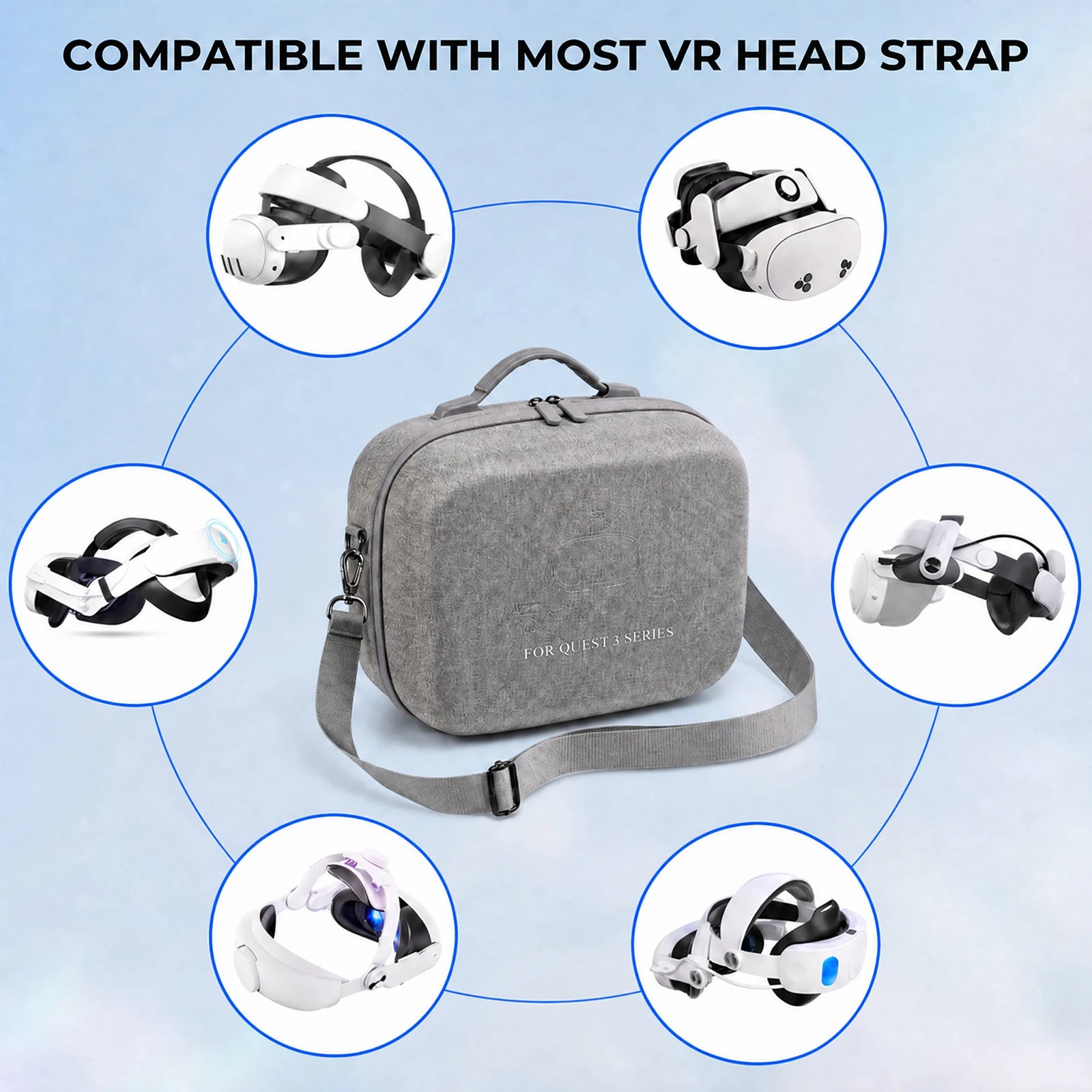 10000mAh Battery Comfort Head Strap For Meta Quest 3/3s Replacement Elite Strap PD18W Charging Enhanced Playtime, Carrying Case