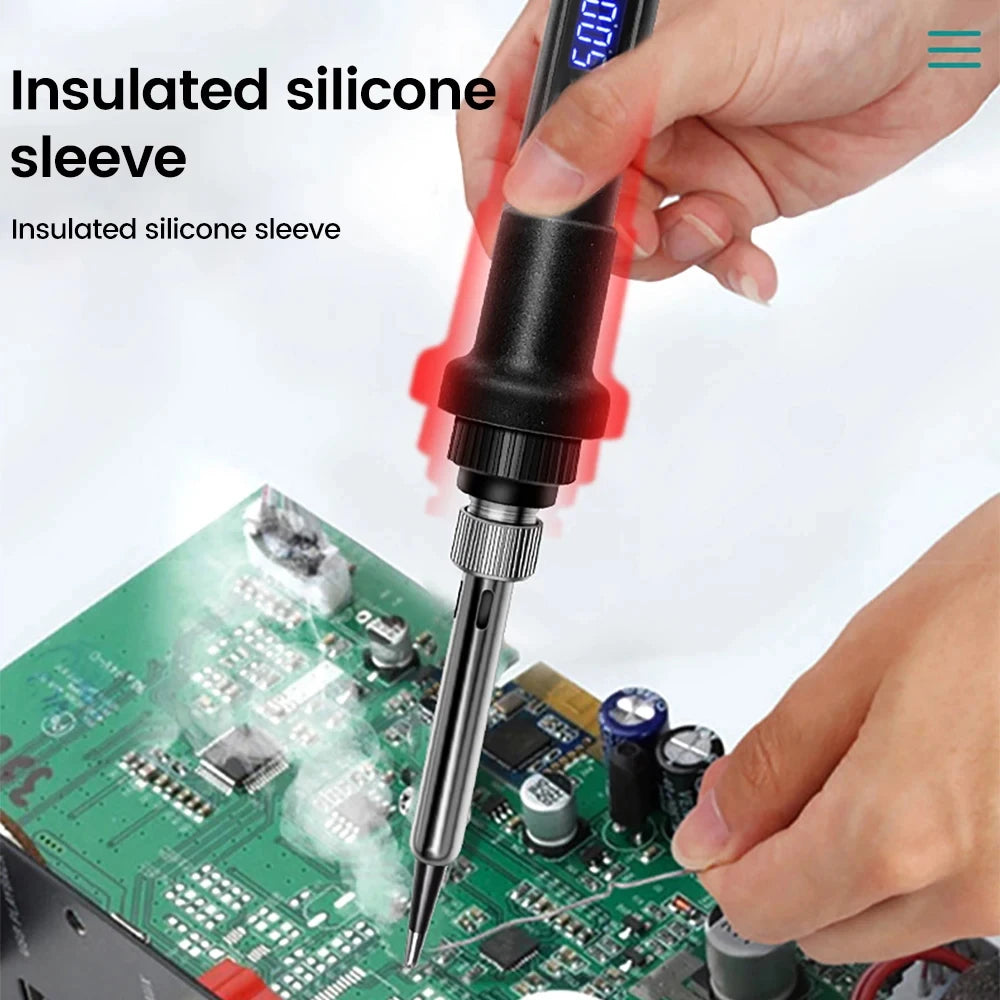 2025 Electric Soldering Iron 80W LCD Digital Display 180-500 Adjustable Replaceable Head Soldering Iron Tin Pen Welding Kit