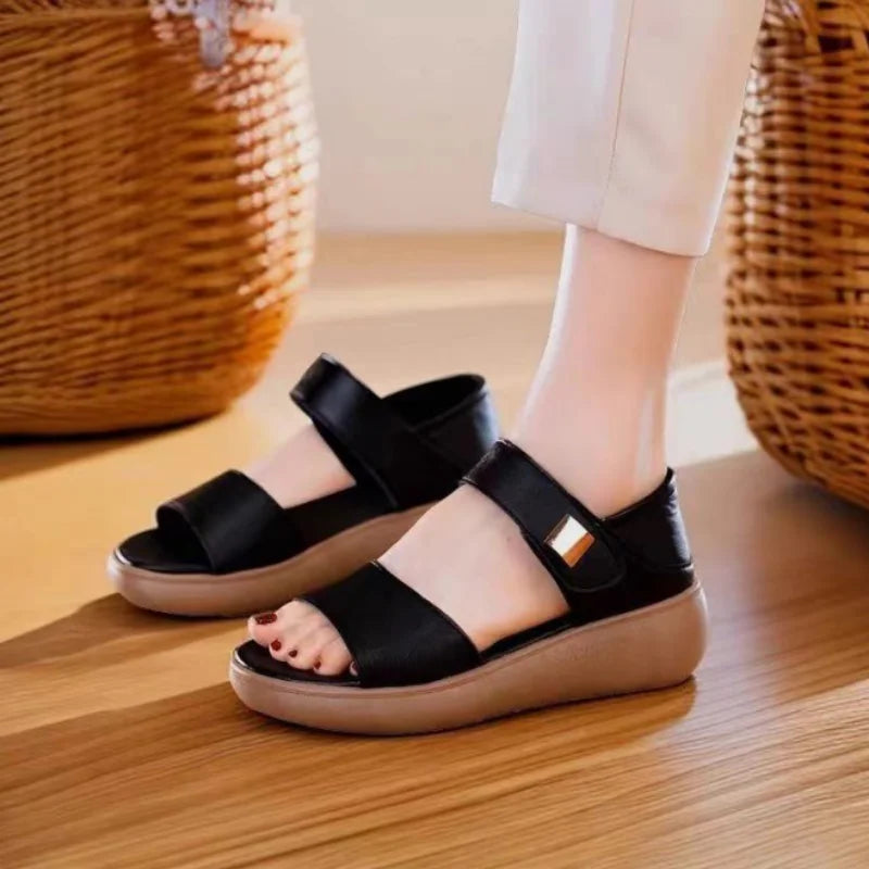 Women's Platform Sandals, Lightweight & Breathable Open Toe Sandals, Adjustable Casual Shoes for Summer Daily & Beach Travel