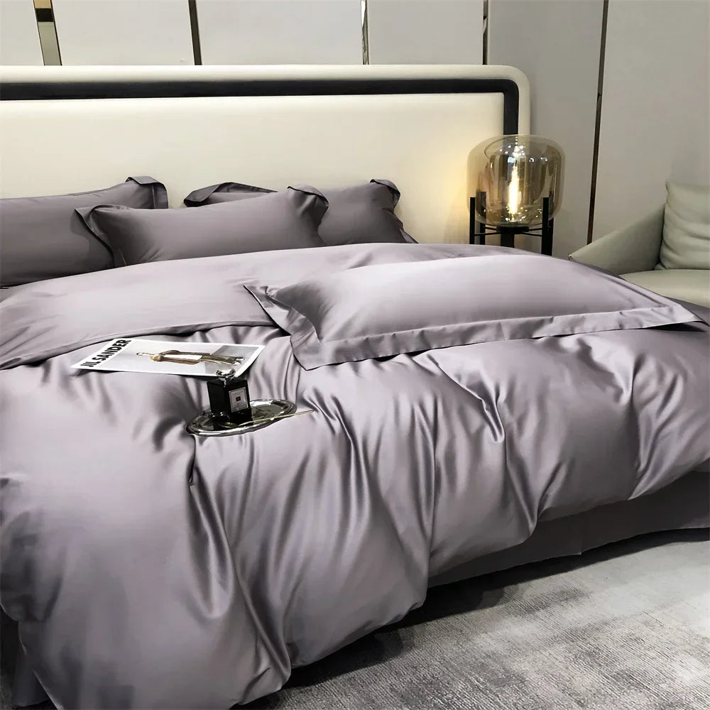 Svetanya Pure Egyptian Cotton Bedding Sets Bed Linens Solid Color Sheet Pillowcase Duvet Cover Queen King Underwear