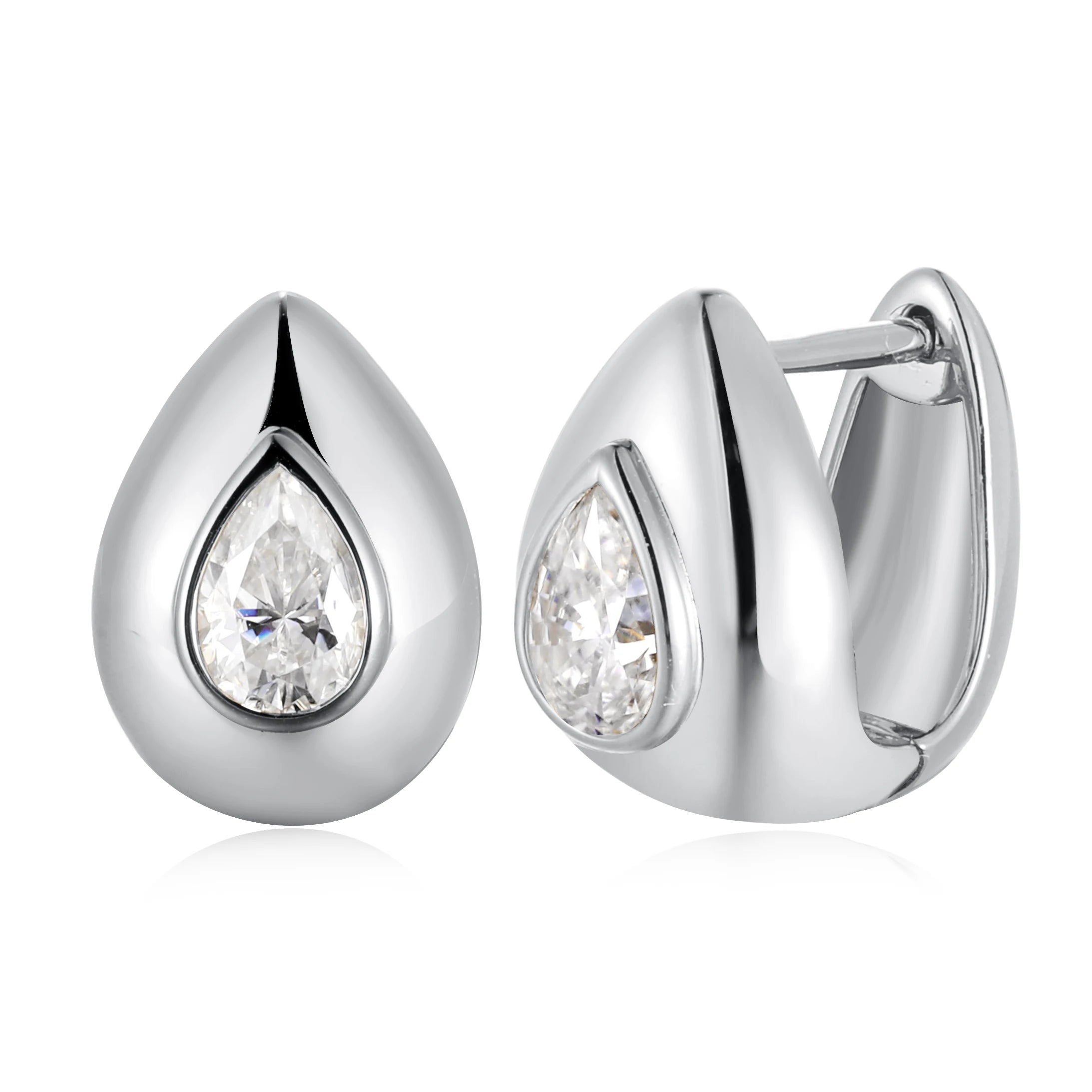 HFE Pear Shaped 0.5 Carat Moissanite Earrings S925 Pure Silver Original Women's Diamond Minimalist Earrings Birthday Party Gift