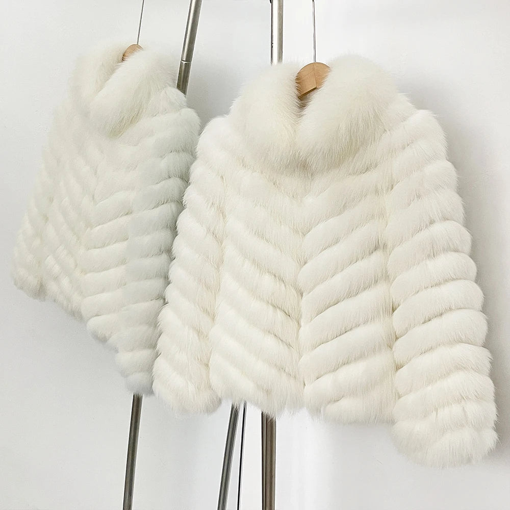 Reality Fur Coat Clothes for Women Real Fur Coat Winter Autumn Fox Fur Jacket Fashion Warm Long Sleeve Streetwear Lady New Style