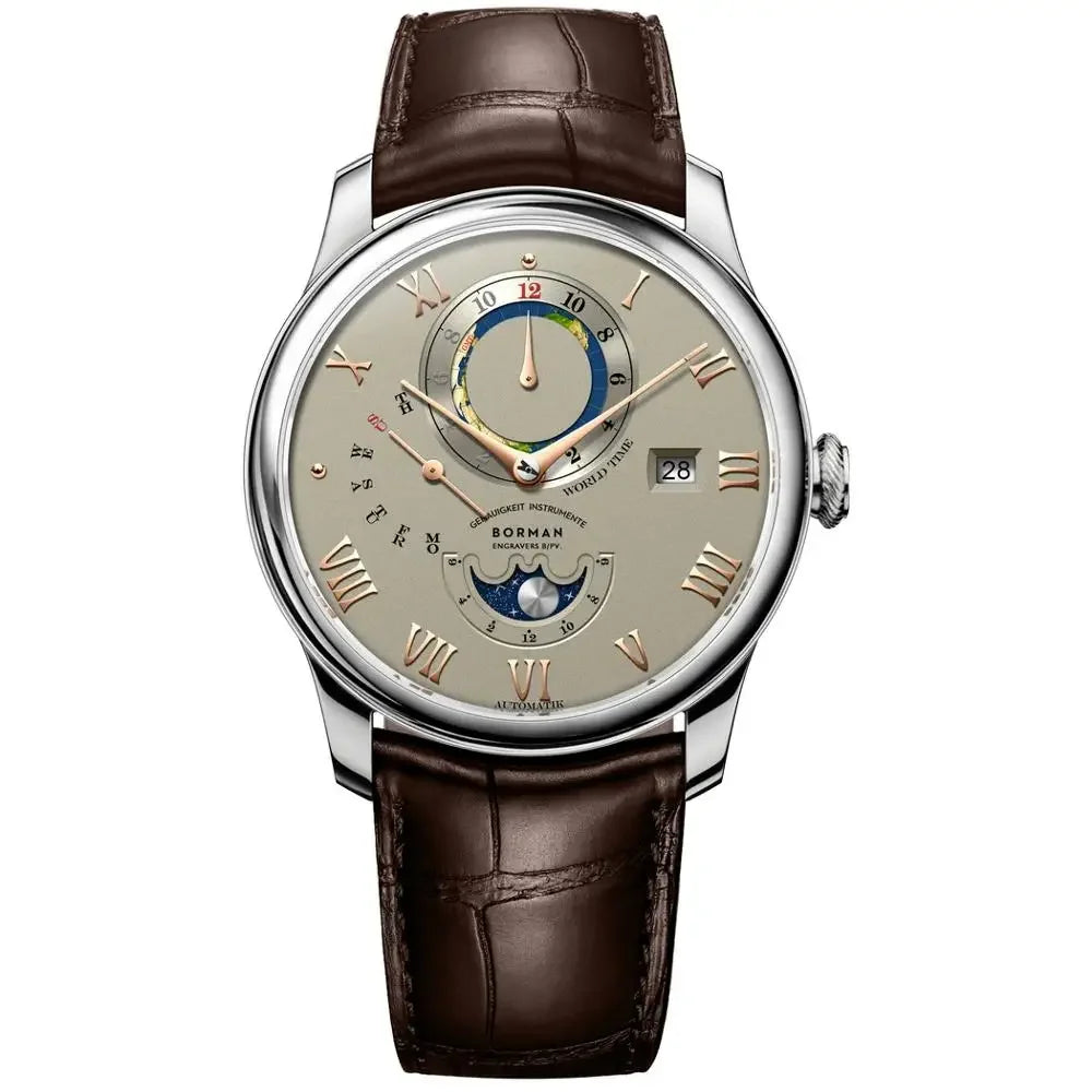 BORMAN Fashion Mens Watches Men Automatic Watch For Men Self Wind Mechanical Wristwatches Sapphire Mirror Clock Week,Month,Date