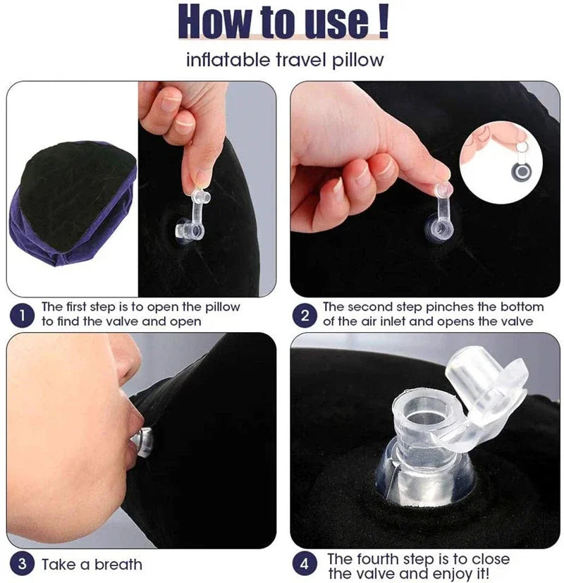 Multifunctional Body Pillow Portable Inflatable Pillow Cushion Positions Support Air Cushion Outdoor Travel Triangular Pillow