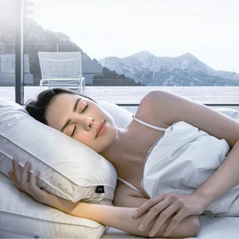 5 Star Hotel Pillow, 100% Cotton Bed Pillow, Ergonomic Neck Support Pillow for Adults Home