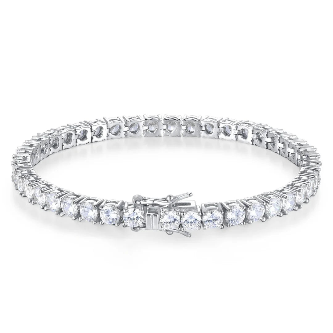 D VVS1 Moissanite Tennis Bracelet Original s925 Sterling Silver Plated 18k White Gold with GRA Necklace for Women Man