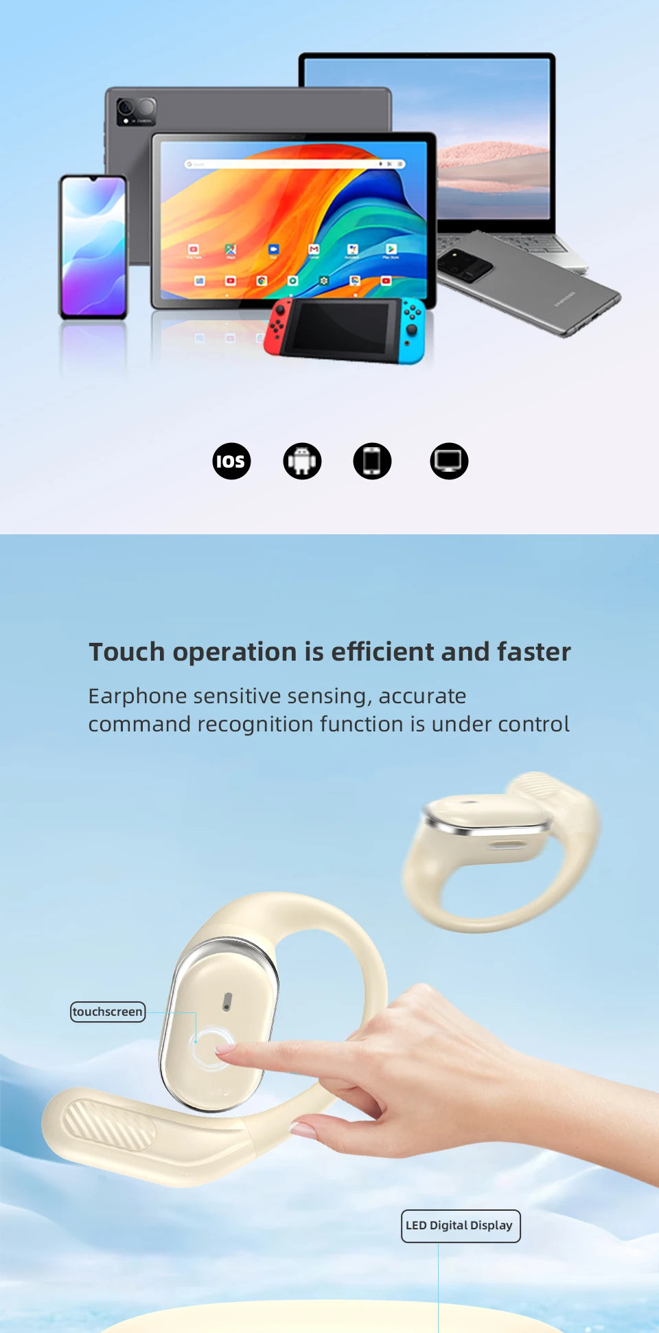 TWS Wireless Bluetooth Earbuds: Original GDLYL T6 Bluetooth V5.4, LED Digital Display Charging Case, Noise Reduction, Waterproof Headset