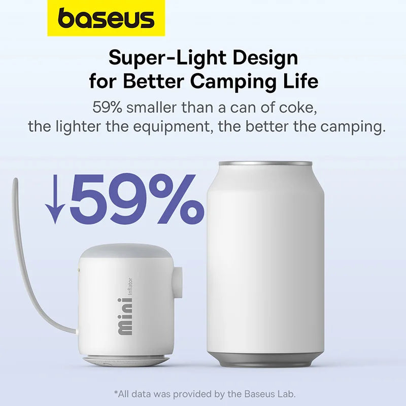 Baseus Wireless Air Compressor Mini Air Inflator Pump for Air Mattresses Beds Inflatable Mats Swim Ring Deflate For Storage Bag