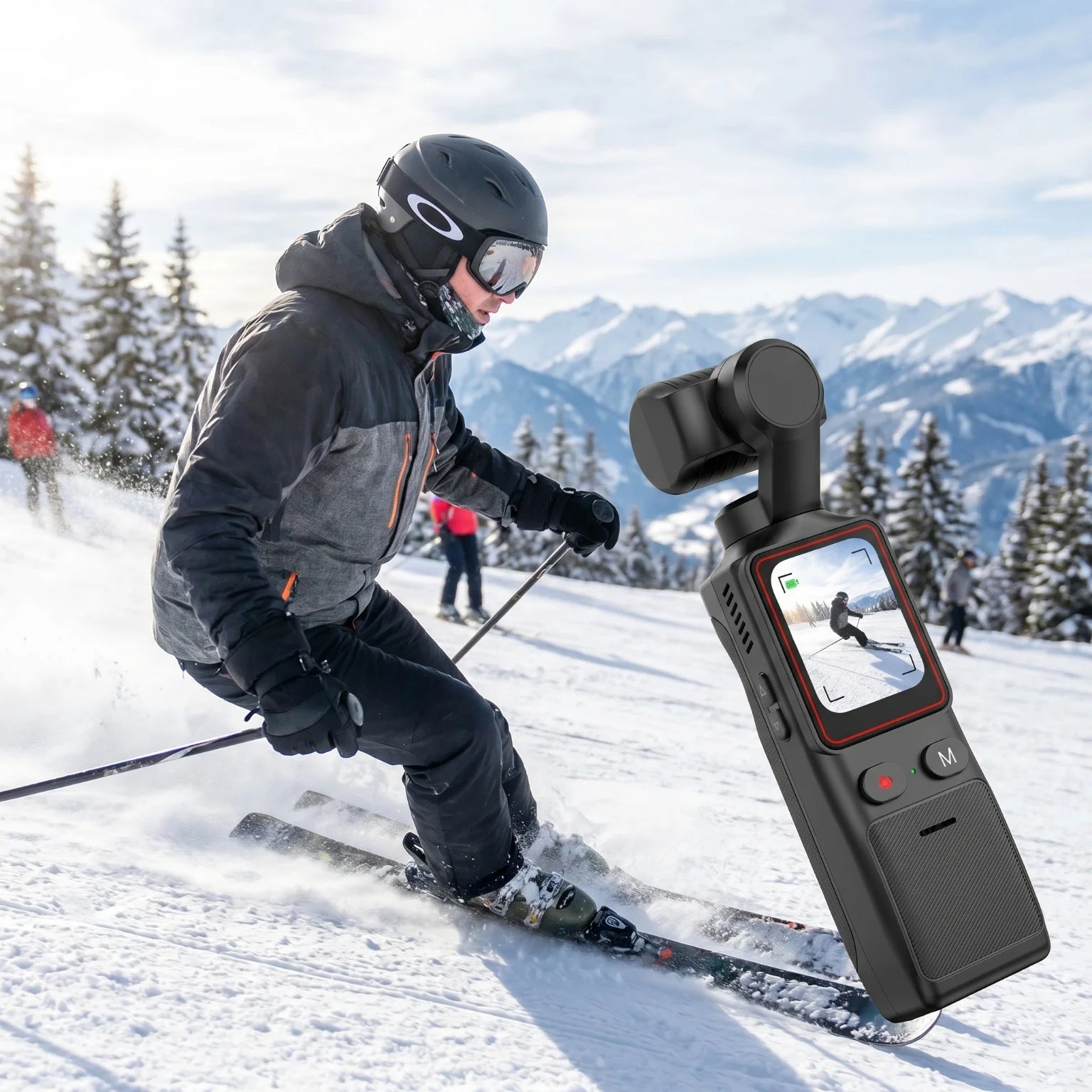 Mini 2.7K Action Camera 180° Rotate WiFi Pocket Vlog Camera 6 Hours Long Life EIS Anti Shake Sport Cam for Motorcycle Travel Recording