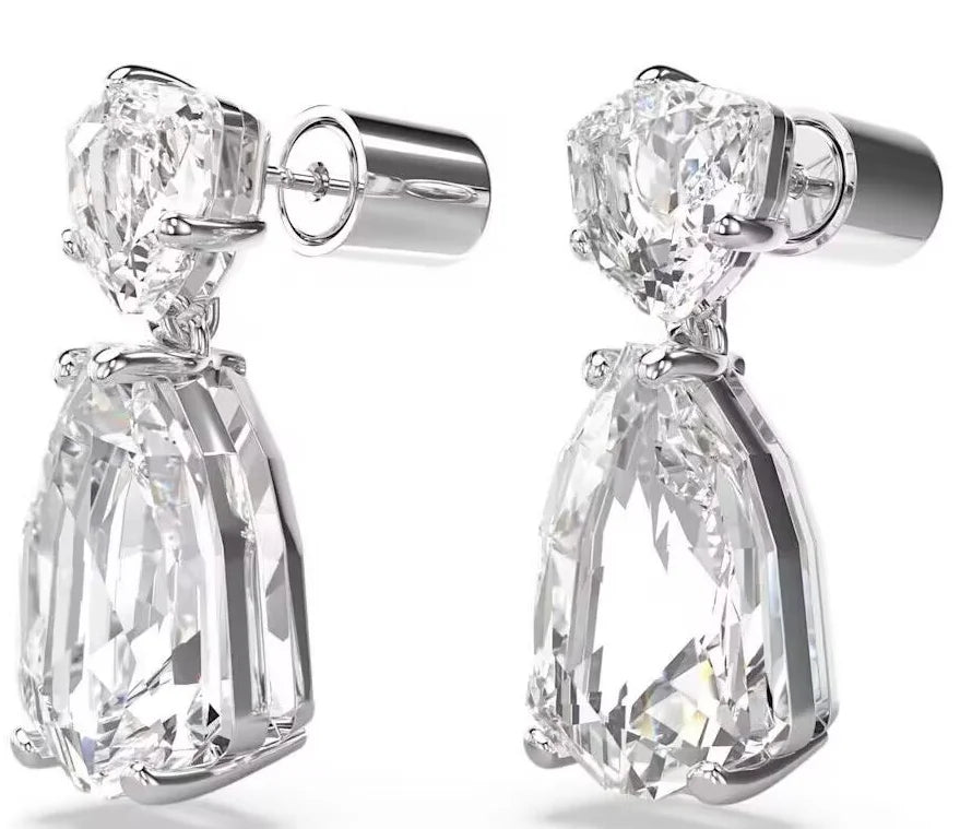 Original white crystal clip earrings, women's fashion trend earrings, jewelry accessories, birthday party gifts
