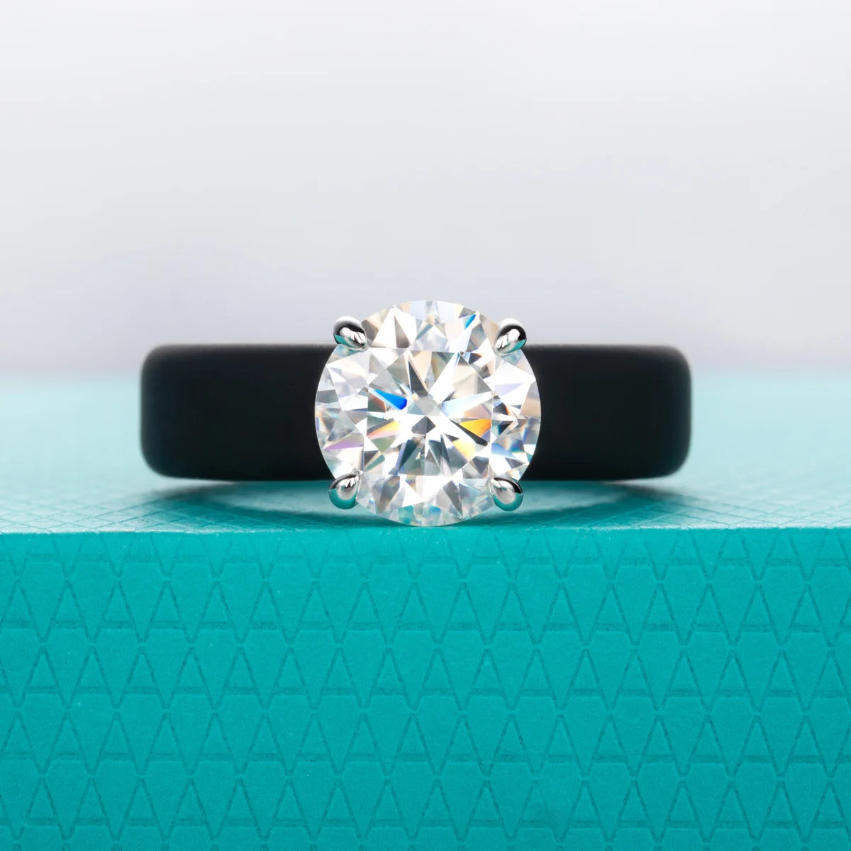 AnuJewel 3.5ct Moissanite Inlaid Silicone Ring 925 Sterling Silver Rubber Comfort Fit Wedding Ring for Women Jewelry Gifts