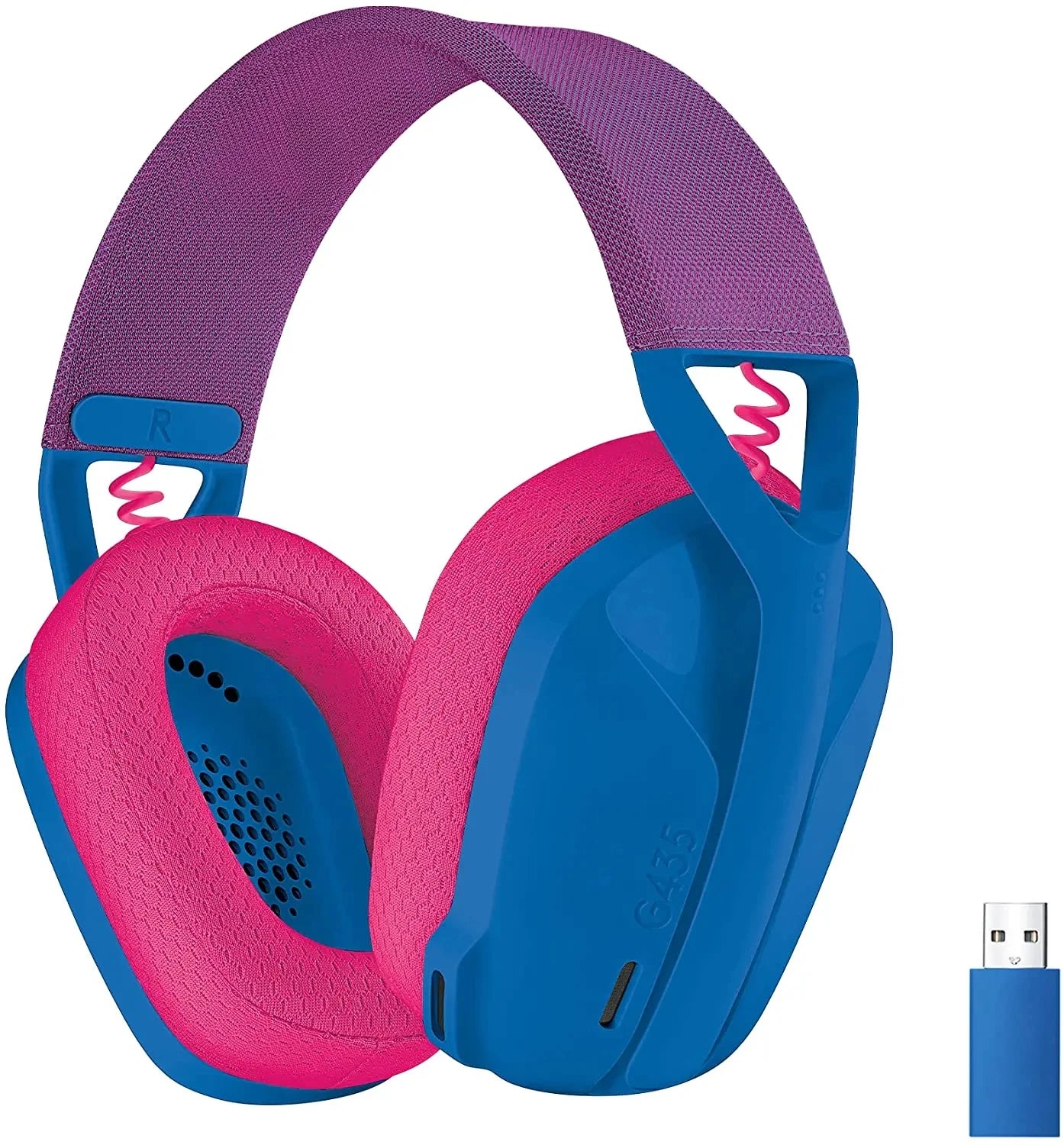 Logitech G435 wireless gaming headset with Bluetooth virtual surround sound, low latency, long battery life, comfortable to wear