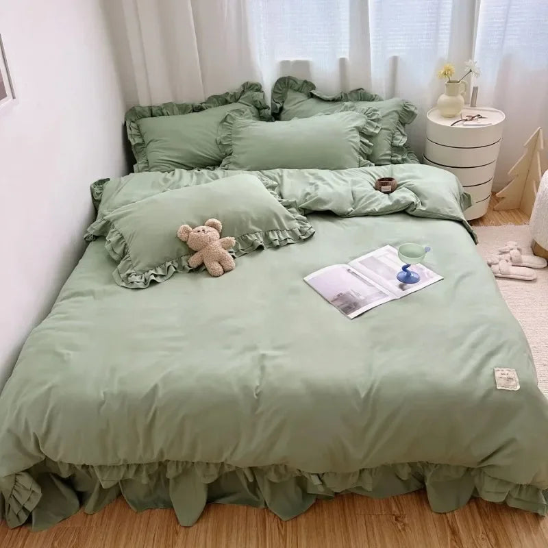 Bedding Set European Simple Large Family Set Large Quilt Cover Home Comfortable Quilt Cover Pillow Cover Bed Sheet
