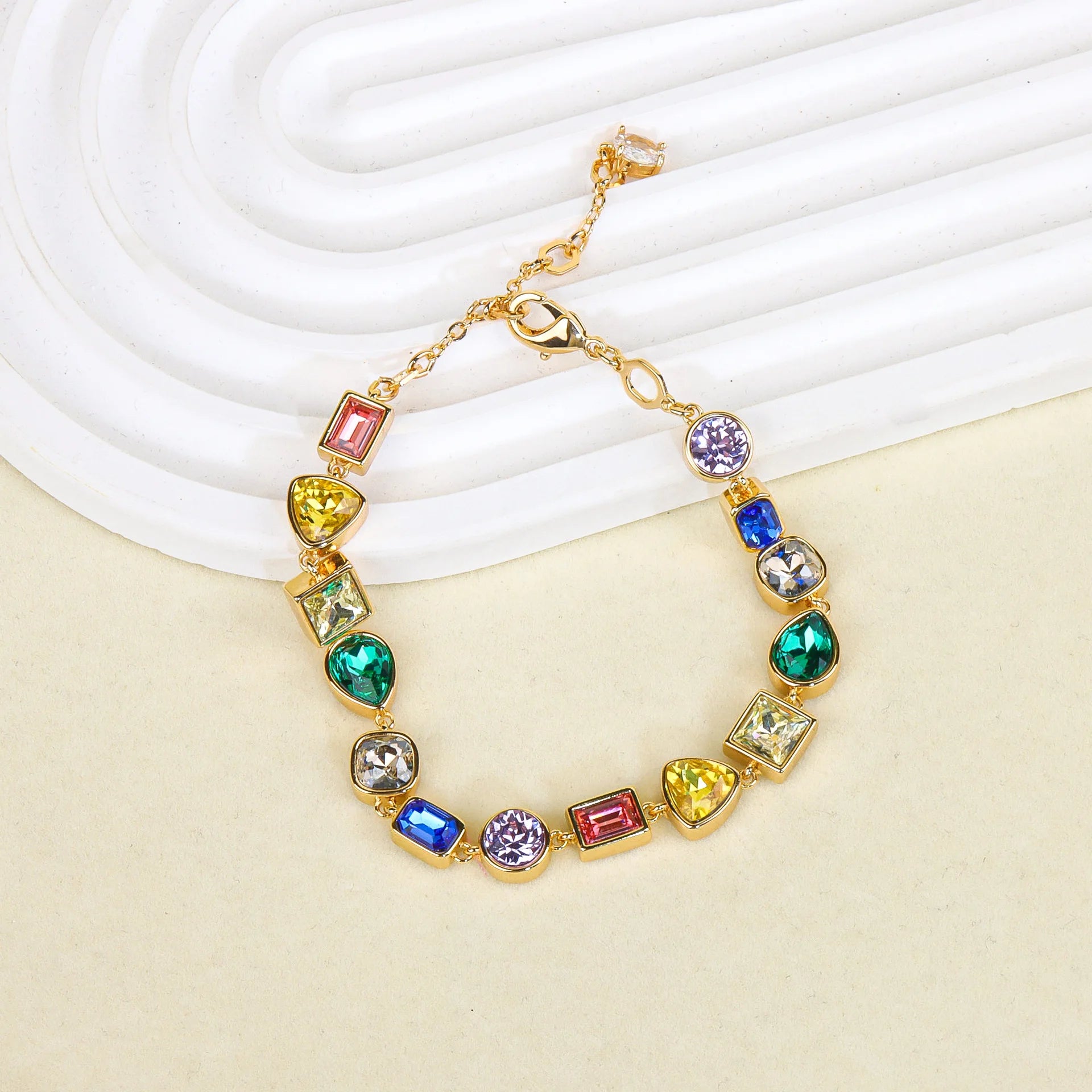 Delicate Crystal Beaded Necklace Earrings Bracelet Gift Set, High-End Fashion Jewelry Collection for Women,work to dinner piece