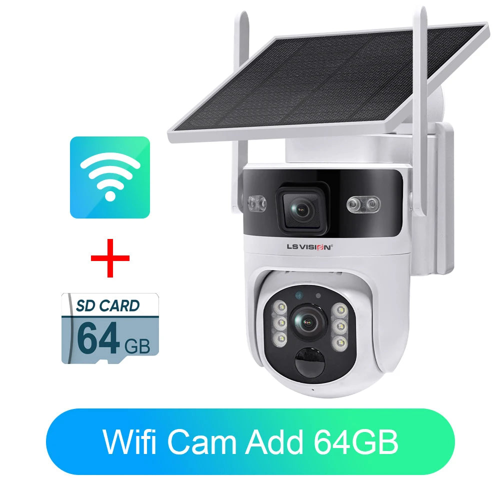LS VISION Outdoor Surveillance Camera Wifi Security Cameras 4G 24/7 Recording AOV+PIR Human Detection Auto Tracking UBOX Pro