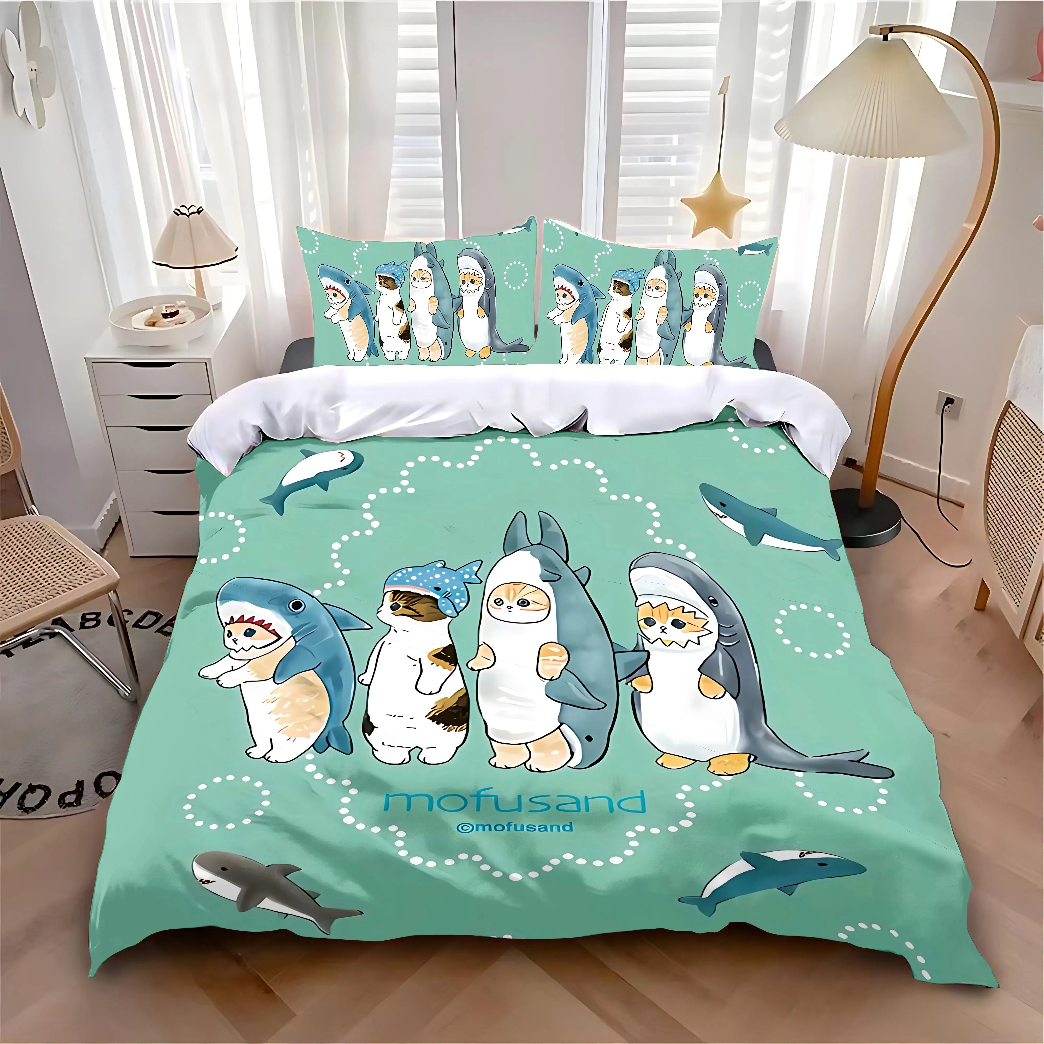 New Duvet Cover Pillowcase Bedding Set Hot Cute M-MofusandS Adult Boy Girl Bedroom Decoration Children Single Double Large Size